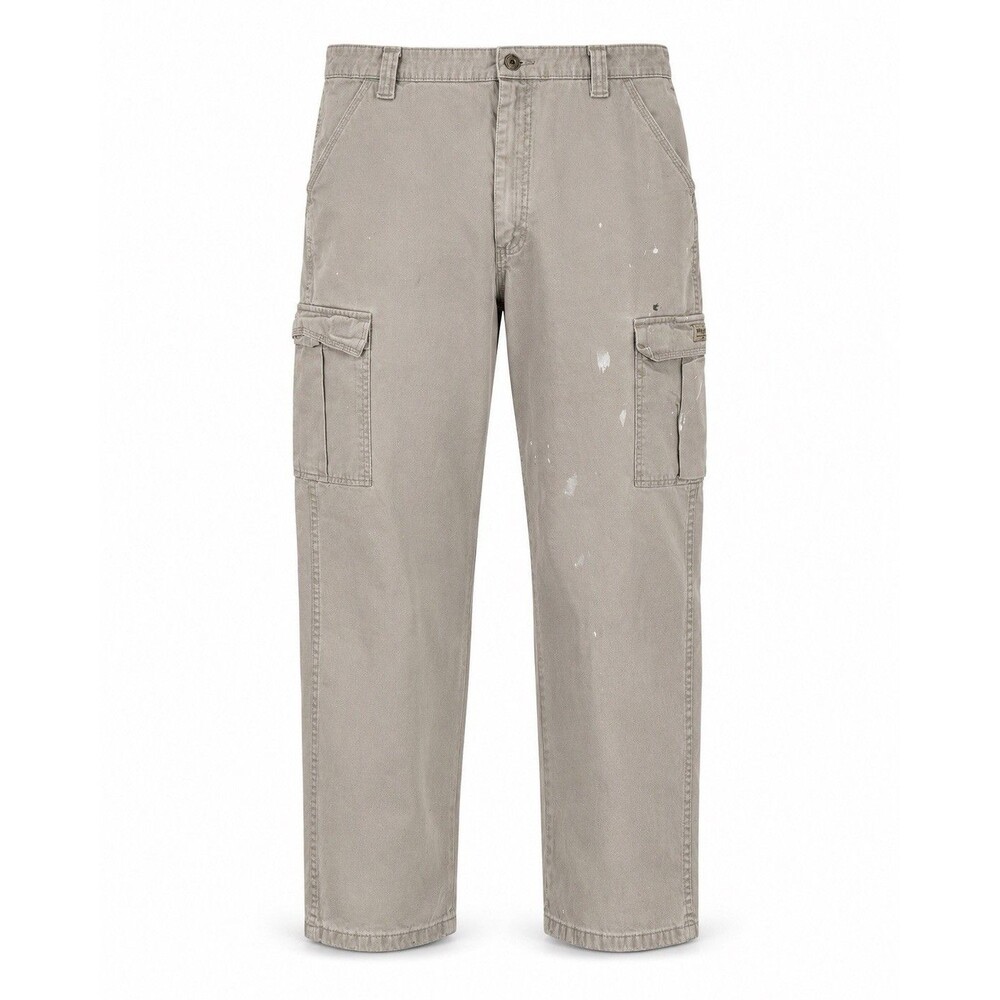 Wrangler Cargo Pants 40x29 Beige Work Utility Paint Splatter